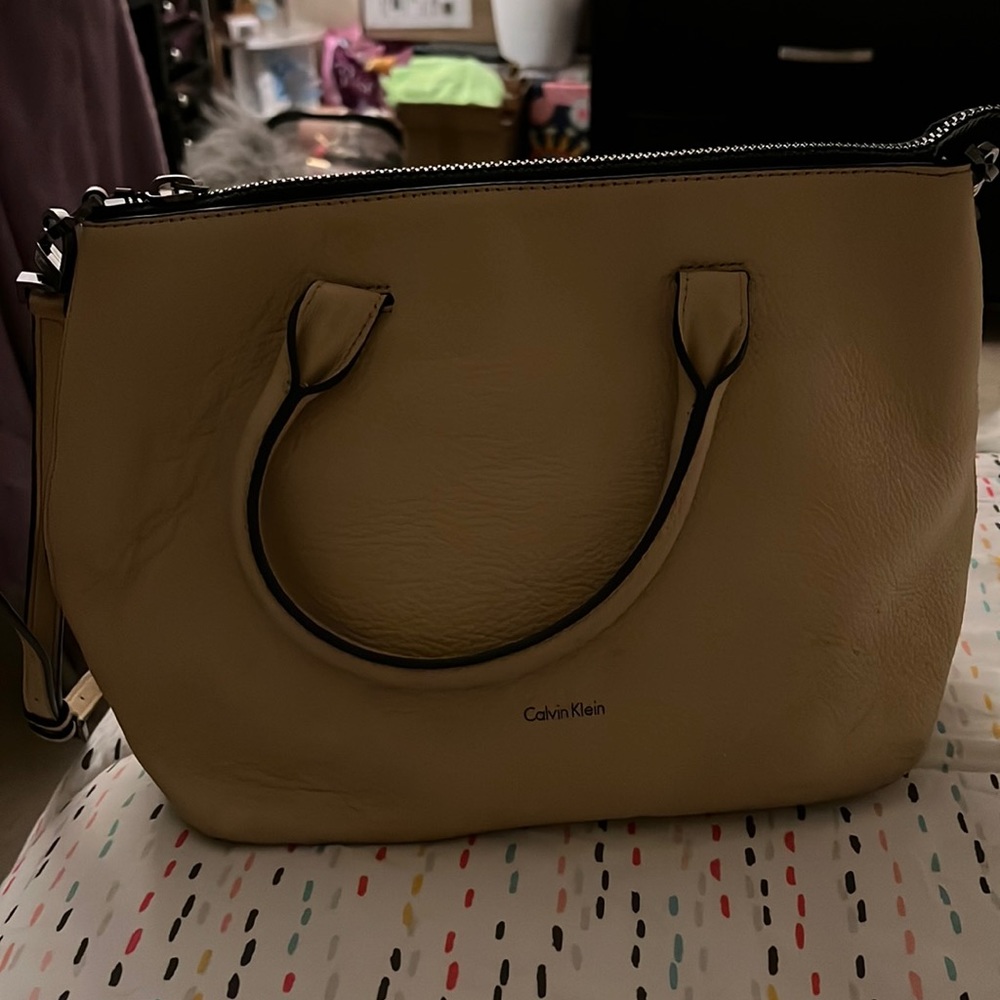Tan Calvin Klein purse